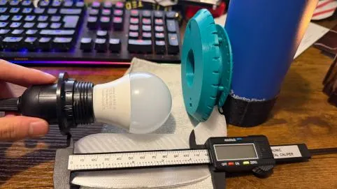 Bulb fitting checked with digital calipers