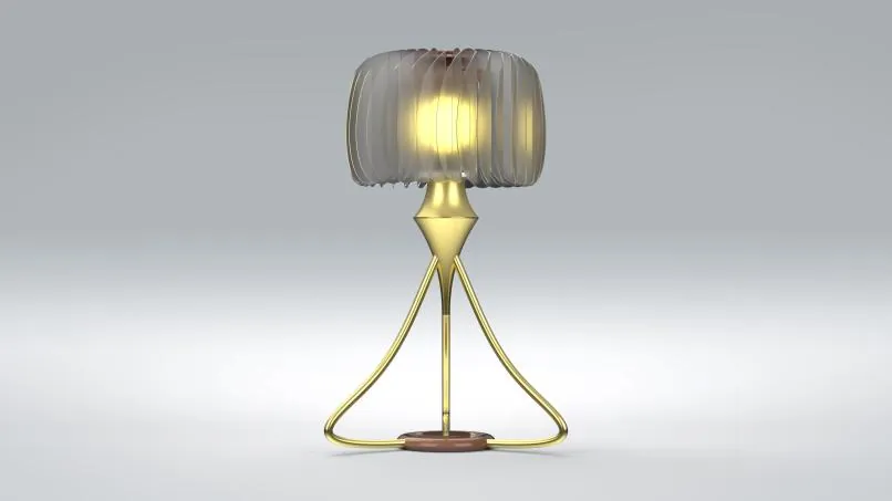 Studio render with the shade closed into a dome