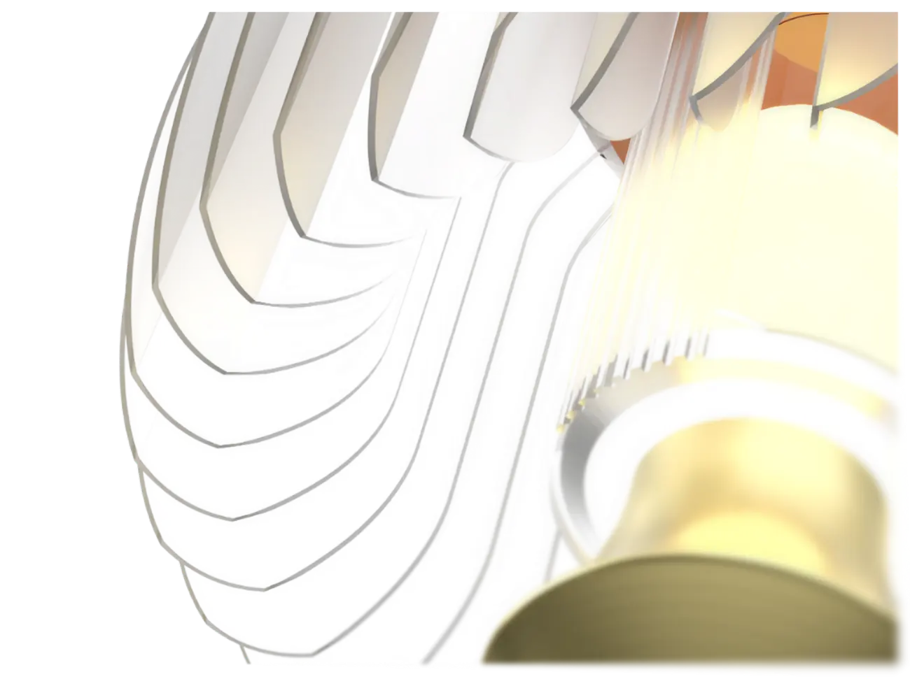 Close-up render of the AuraBloom petals lit from within