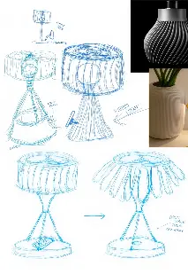 Sketches of the adaptive lampshade