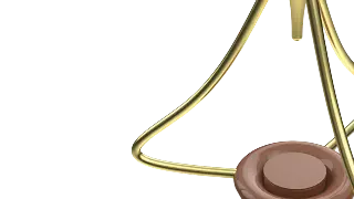 Detail of the brass base and charging puck