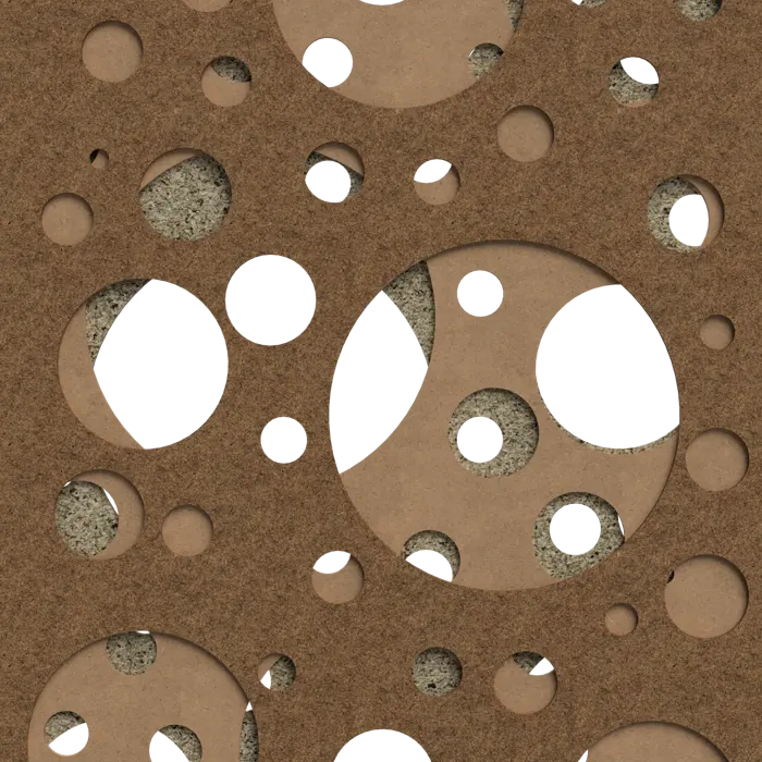 Close-up of the nested circle layers