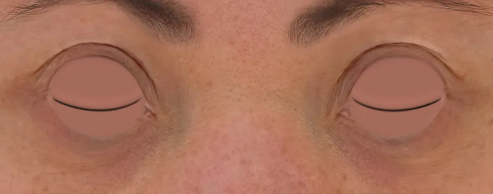 Painted eyes fully closed