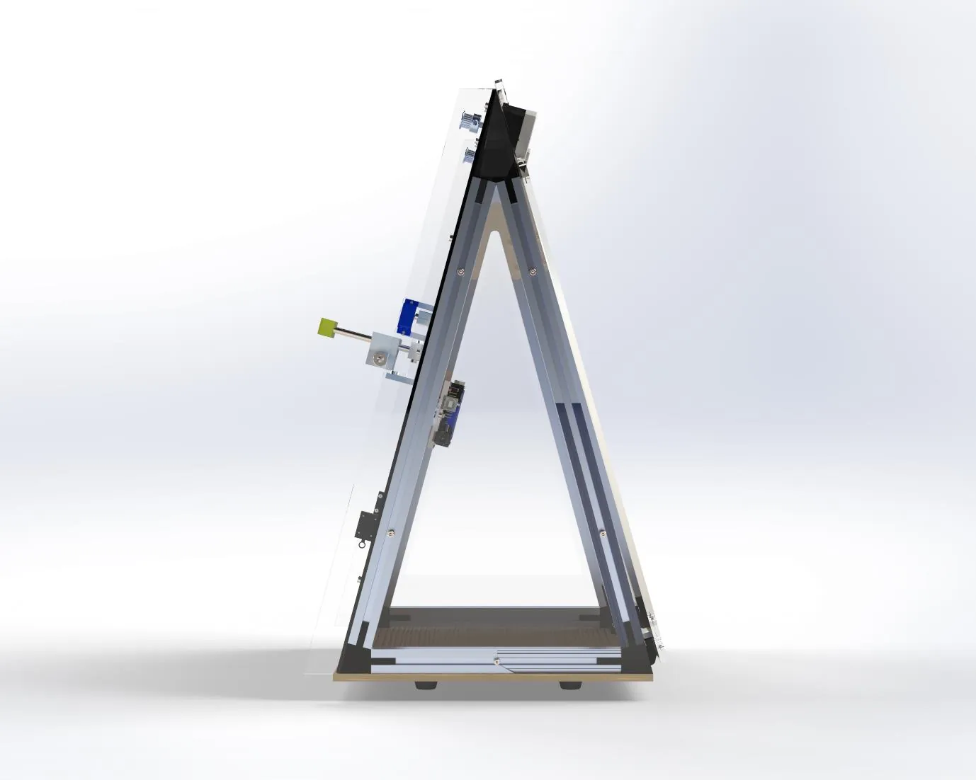 Render of SENKI from the side showing the A-frame profile