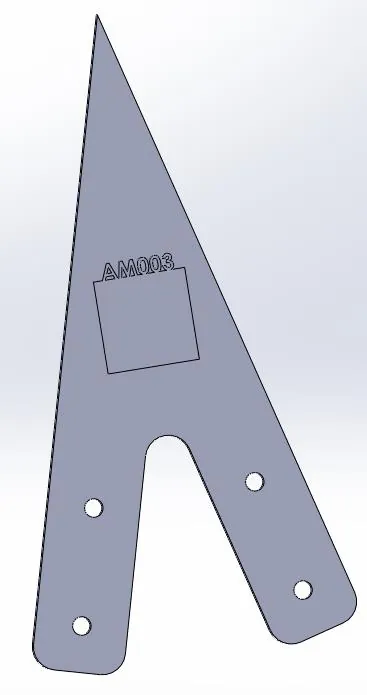 Render of the long top sub bracket with four M3 holes